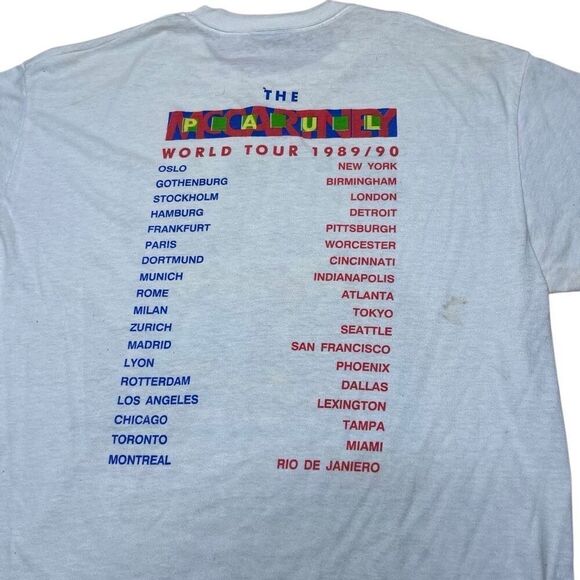 Vintage 80s Paul McCartney World Tour T Shirt XL - Picture 7 of 7